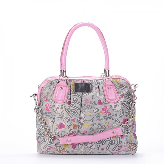 Coach Poppy Signature Medium Pink Grey Satchels EXB